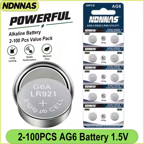 2-100PCS AG6 LR920 SR920SW 371 1.5V Alkaline Button Batteries Replace 371A 171 SR920 LR921 L921 LR69