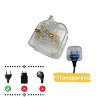 BUY 10 FREE 1 EU TO UK FUSED Transparent Euro 2 Pin Plug Converter Adapter Power Adapter for UK Devi