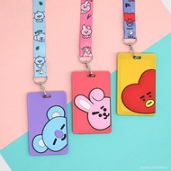 [PipiGO] KPOP Bt21 Ezlink card holders bts card holder new youth club card set of bus card id card staff card holder cartoon soft plastic card set of hanging on the rope staff mrt card holder 卡套