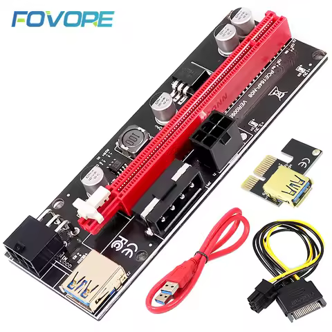 VER009S PCI-e Riser Card 009S PCI Express PCIe 1X to 16X Extender Riser 0.6M USB 3.0 Cable SATA to 6