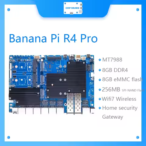 Banana Pi BPI-R4 Pro board offers 2x 10GbE SFP+ cages, 7x 10GbE/2.5GbE/GbE RJ45 ports, WiFi 7 suppor