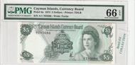 Cayman Islands 5 Dollar 1974 PMG 66 EPQ Gem Uncirculated Pick 6a TDLR Queen Elizabeth II Collecti