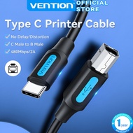 Vention USB C to Print Cable USB2.0 C-Male to B-Male Laptop Printing Cable 480Mbps Printer Cable