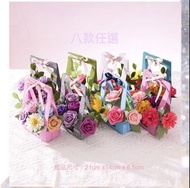 ［訂購］DIY手工花籃玫瑰花康乃馨向日葵自製材料包母親節情人節百日宴禮物