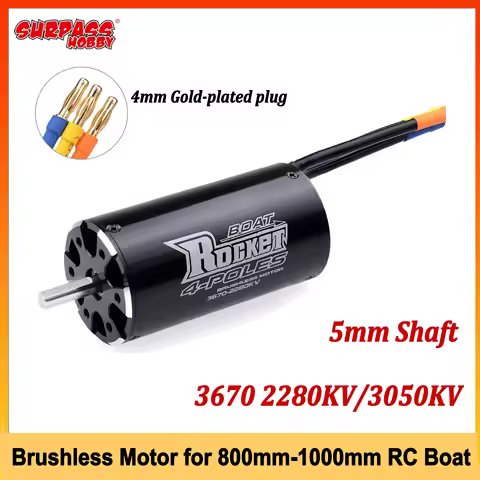 Surpass Hobby Rocket 3670 5mm Shaft 2280KV/3050KV Brushless Sensorless Motor for 800mm-1000mm RC Boa