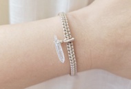 【親翠】天然翡翠 高冰木那近玻 武俠小寶劍極簡大地色編織手環