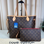 LV路易威登老花neverfull子母包手提單肩包 紅色內裡 容量大 日常通勤百搭