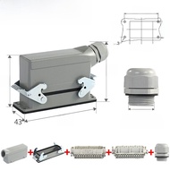 Yazhuo HE Rectangular Heavy-Duty Waterproof Connector 32-Way 24-Way Industrial Aviation Plug Socket