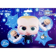 5 in 1 Boss Baby Foil Balloon Set Baby Boss Theme Party Decoration Boy Christening Birthday Decorati