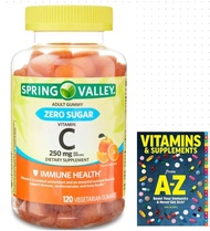 Spring Valley Zero Sugar Vitamin C Gummies Dietary Supplement, 250 mg, 120 Count +Better Guide Vitam