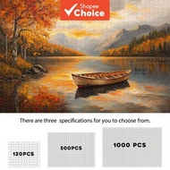 Peaceful Autumn Lake Puzzle 120/500/1000pcs, Dreamy Lake & Boat Scene Teka-teki Tasik Musim Luruh Am