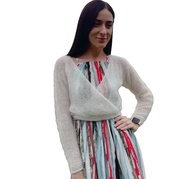 象牙色马海毛婚礼开衫针织新娘夹克伴娘毛衣软外套