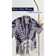 Boom Sale - Ryan man Blouse Batik / Batik Kemeja Pria Lengan Pendek
