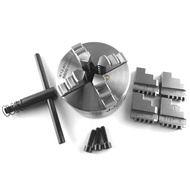 80mm 4-Jaw Self-Centering Lathe Chuck Cartridge Lock Rod Woodworking Drill Tool