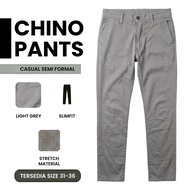 Men's Slimfit Chino PANTS Light Grey - CHINO PANTS LIGHT GREY 14