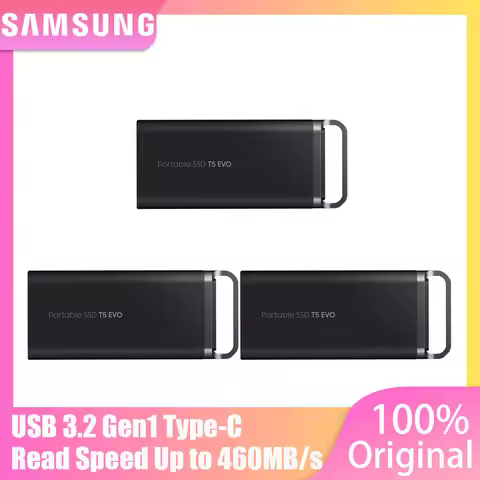 Samsung T5 EVO External SSD 2‑8TB USB3.2 Gen1 460MB/s Shockproof AES Hardware Encryption Storage for