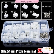LANFYGOODSS 230Pcs 2.54mm Pitch Terminal, XH2.54 Male And Female Pin Connector,  Housing Kit 2p 3p 4
