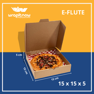 (Isi 20 pcs) Kardus karton 15x15x5 dus 15x12x5 dus 12x12x5 / eflute pizza kecil dus bakpao box packi