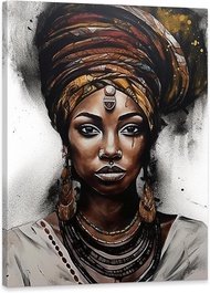 Black Woman Wall Art Canvas African American Painting Wall Decor Abstract African Girl Picture Print