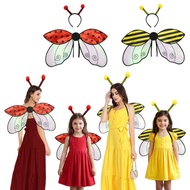 Holiday Party Masquerade COS Dress Up Insect Wings Ladybug Bee Wings 2-piece Set