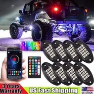 High Quality 8Pods RGB LED Rock Lights APP Control For Jeep Off-Road Truck UTV ATV Underbody Wheel L