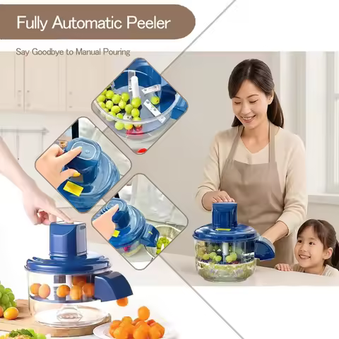 Automatic Electric Fruit Peeler Rechargeable Grape Peeler Machine for Grapes Cherry Tomatoes Garlic