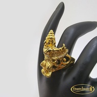 Inspire Jewelry แหวนพญาครุฑ (New หรูกว่าเดิม) เสริมอำนาจบารมี ตัวเรือนทองเหลืองอร่ามเกรดA งานThai Quality ทนและแข็งแรงมาก พร้อมถุงกำมะหยี่