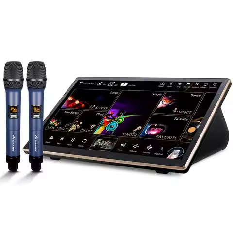 InAndOn Chinese Karaoke Machine, 18.5 inch Capacitive Touch Screen, 4K Output, 600K Cloud Song Libra