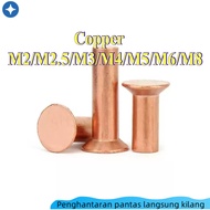 Copper Countersunk Head Rivets GB869 Percussion Type Flat Head Flat Cone Head Solid Rivets Copper D 