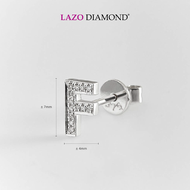LAZO DIAMOND Initial Pavé Diamond Stud Earring in 9k White Gold