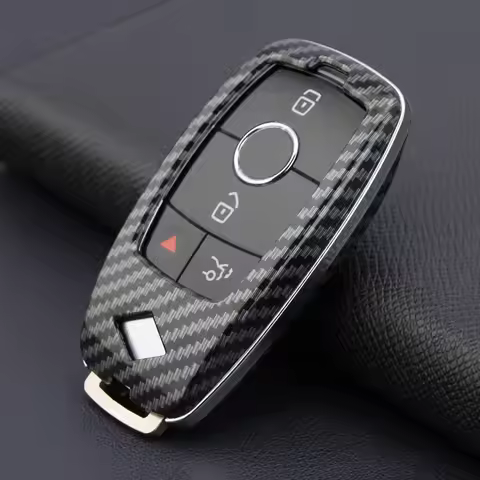 Carbon Fiber Car Key Fob Case Cover Keychain For Mercedes-Benz A B C E S GLA GLB GLC GLE CLA EQA 160