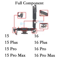 1Pcs Dock Connector for 15 16 + Pro Max Plus 15P 15PM 16P 16PM USB Charging Port Flex Cable Mic Boar