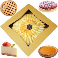 BAKELUV Pie Boxes for 9 Inch Pie | Brown, 12 Pack | 9x9x2.5 Bakery Box with Window, 9x9 Cookie Box, 