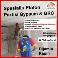 terbaru !!! 2 sisi partisi gypsum grc sekat dinding grc gypsum volume