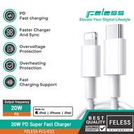 FELESS สายชาร์จเร็ว USB C เป็น Lightning สายเคเบิล Lightning ชาร์จเร็ว  สำหรับไอโฟน ไอแพด เข้ากันได้