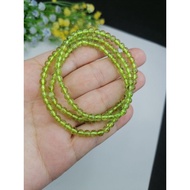 Natural Peridot/Olivine 3 Circle Bracelet 4mm＋＋天然橄榄石3圈手串4mm＋＋