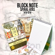 Block note / Block Note A5 Spiral atas / Notebook garis HTB-076