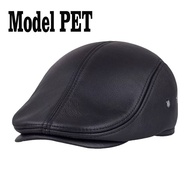 Genuine leather pet hat sheepskin pet hat quality genuine leather hat cool hat arrowroot pet leather