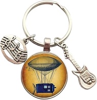 Musical Instrument Clarinet Guitar Flute Violin Music Key Chain Pendant Music Note Keychain Key Ring