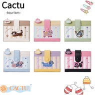 CACTUS Short Wallet, Cartoon Kitten Embroidery Coin Purse, Elegant Zipper Dopamine Color Card Bag Tr