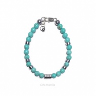 CW Manila - 0RION Bracelet - 6mm Turquoise Stone w/ Silver Hematite Spacers - Lobster Clasp - Unisex