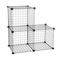 Mesh wardrobe with layered partitions, wardrobe compartments, storage shelves, iron mesh, bedroom st