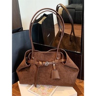 Korea @ Blogger Recommendation~Retro Suede Bag Commuter Shoulder Bag Large Capacity Ladies Portable 