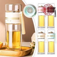 Glass Water Bottle With Tea Infuser Filter Tea Separation Portable Water Tea Bottle M9c3