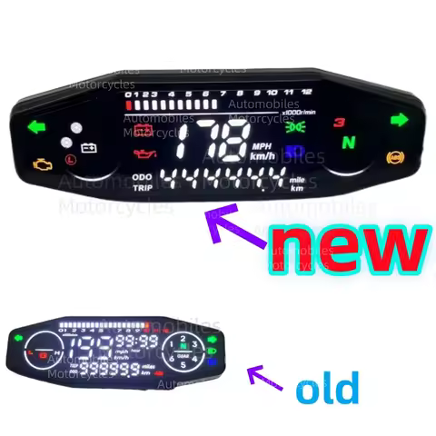 Universal Motorcycle Speedometer Moto Gauge Digital Meters Sensor Set Tachometer Odometer For Russia