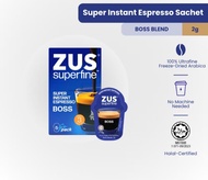 ZUS Superfine Instant Espresso Sachets Boss Blend - Ultrafine Freeze-Dried - No Machine Needed - Hal