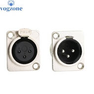 {0604 VOGUEZONE NEW} 3Pin XLR Socket Male Female Panel Mount Chassis Socket Mic Jacks  Connector