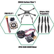 RCtoSky ZD650 650mm Carbon fiber Quadcopter Frame FPV Quad with Carbon Fiber Landing Skid Motor ESC