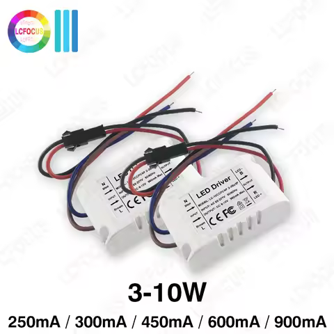Constant Current 250mA 300mA 450mA 600mA 900mA LED Driver DC 18-39V Power Supply Adapter 6W 7W 8W 9W