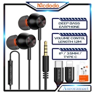 Original Mcdodo Earphone With Microphone In Ear Earbuds Wired Earphones Compatible ForlPhone Lightni